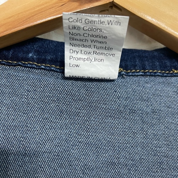 SHEIN Dark Denim Zip Front Jean Wide Leg Jumpsuit Sz XL - Picture 14 of 14